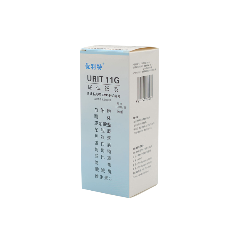 优利特URIT 尿液分析试纸条（干化学法）URIT 11G （100条/筒 100筒/箱）
