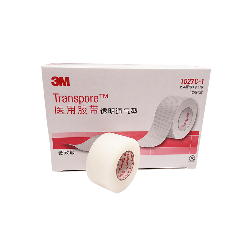 3M 医用透气胶粘带 1527C-1  2.4cm×9.1m（12卷/盒 10盒/箱）