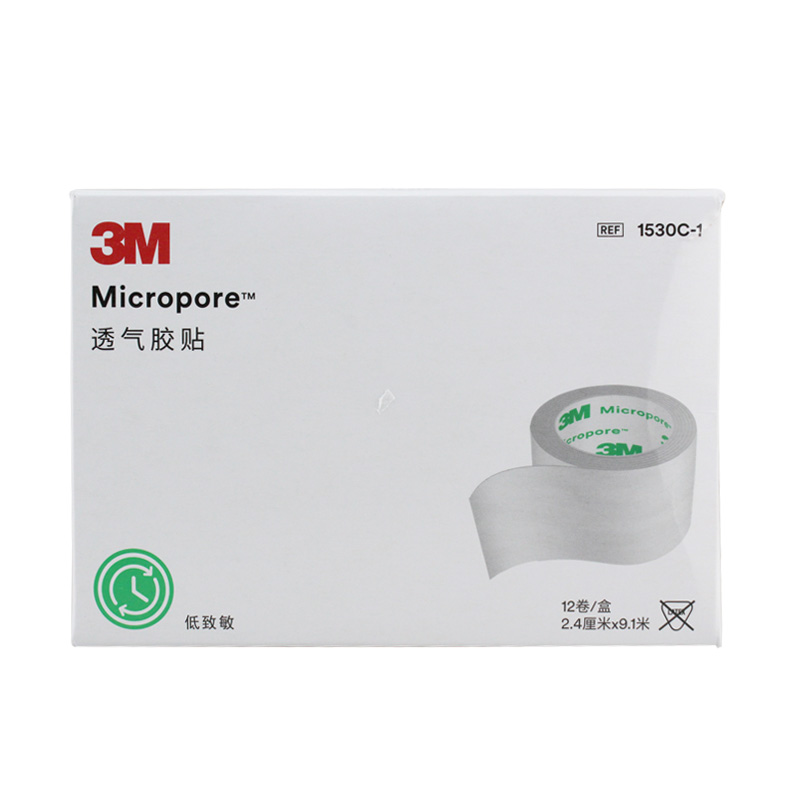 3M  医用透气胶带 2.4cm×9.1m 1530C-1（12卷/盒 10盒/箱）
